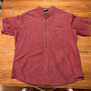 Eddie Bauer Men's Burgundy Short Sleeve Shirt